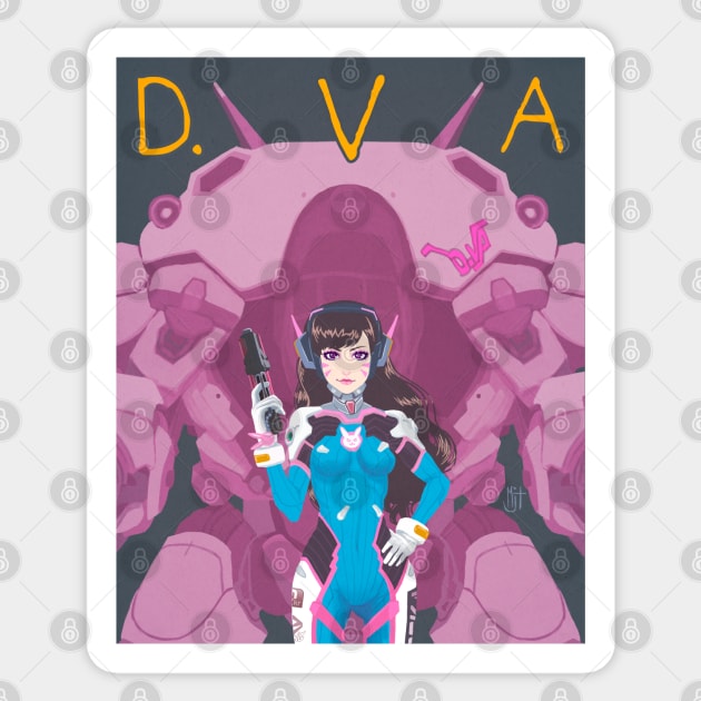 D.Va Sticker by mjtillustration